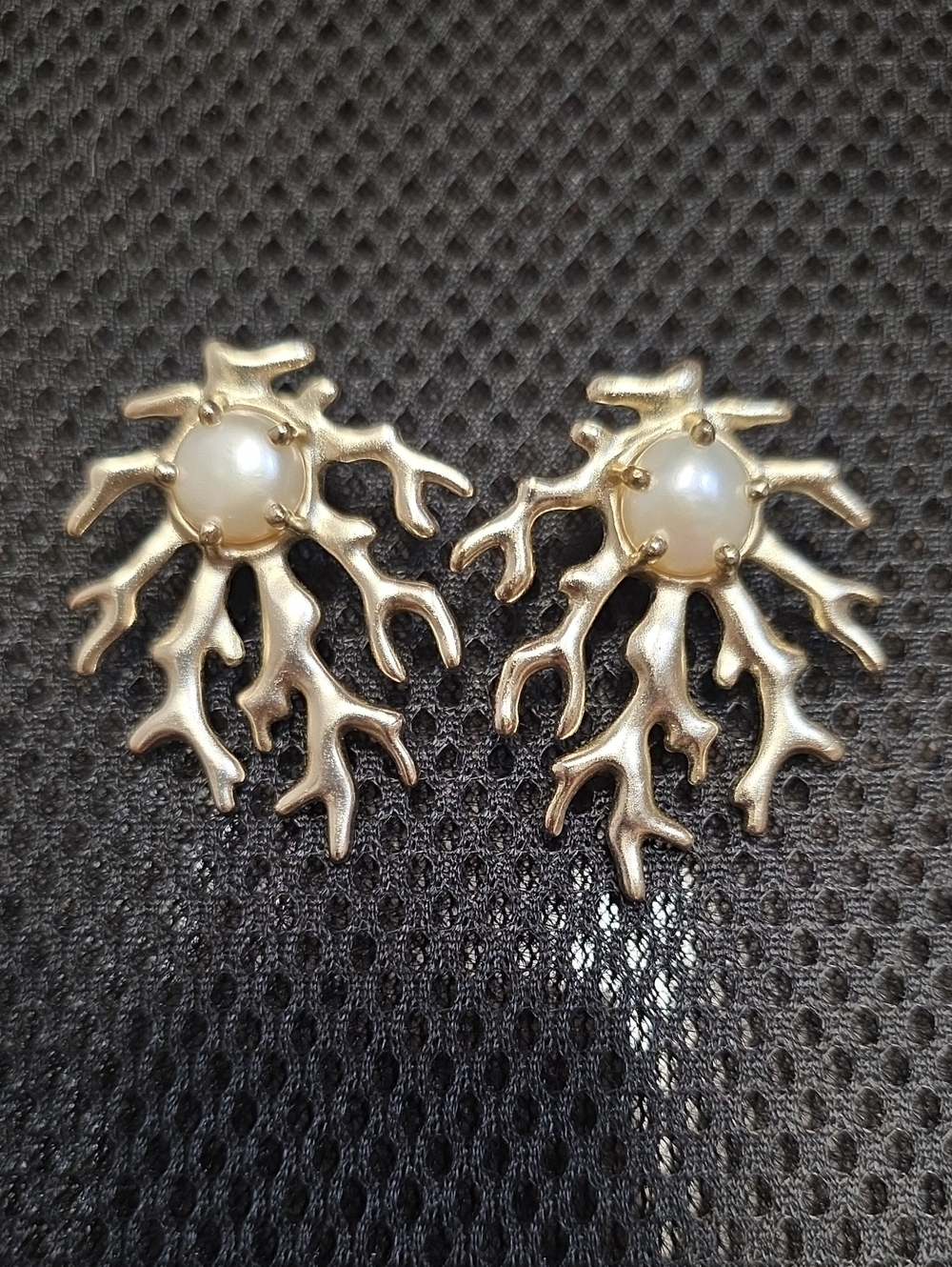 Kendra Scott Shea statement earrings in Pearl and Gold
